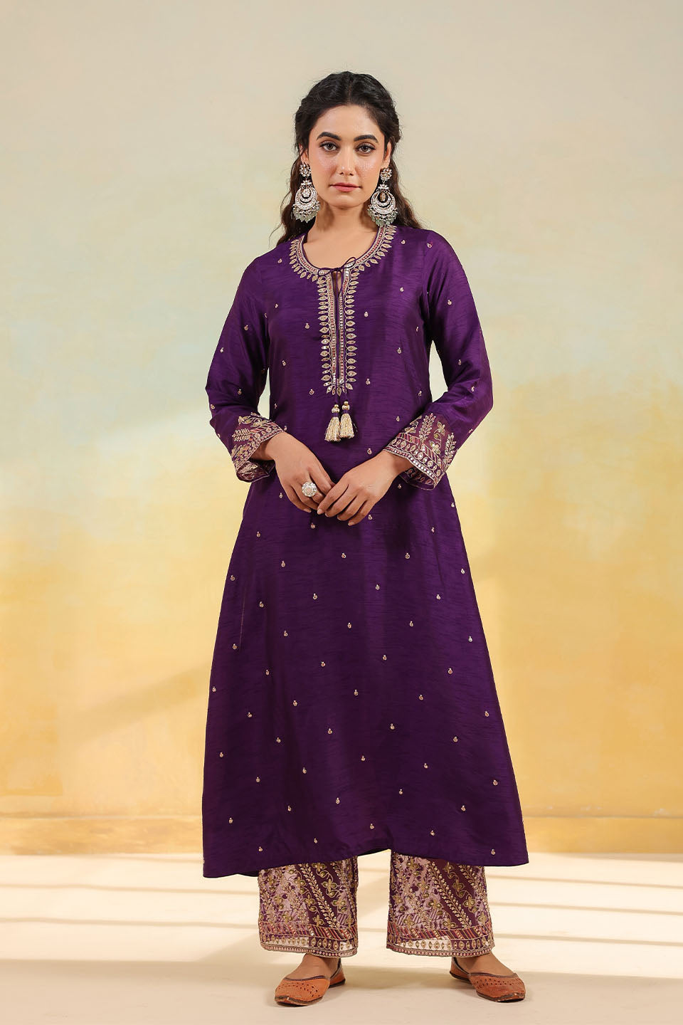 Purple Noor Farshi Kurta Set
