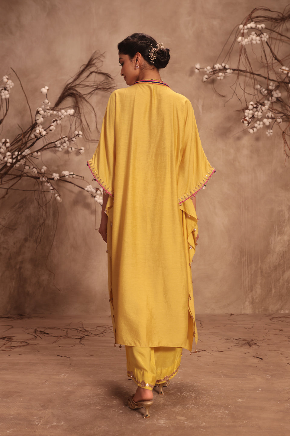 Nazakat Dark Yellow Kaftan Set