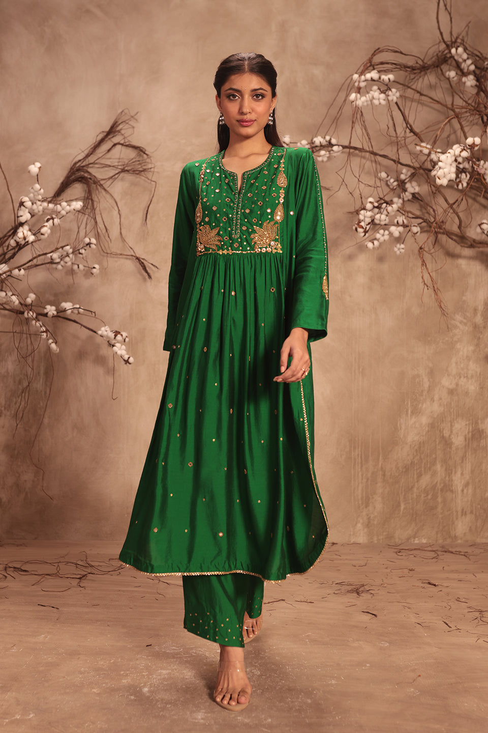 Nazakat Green Frockstyle Kurta Set