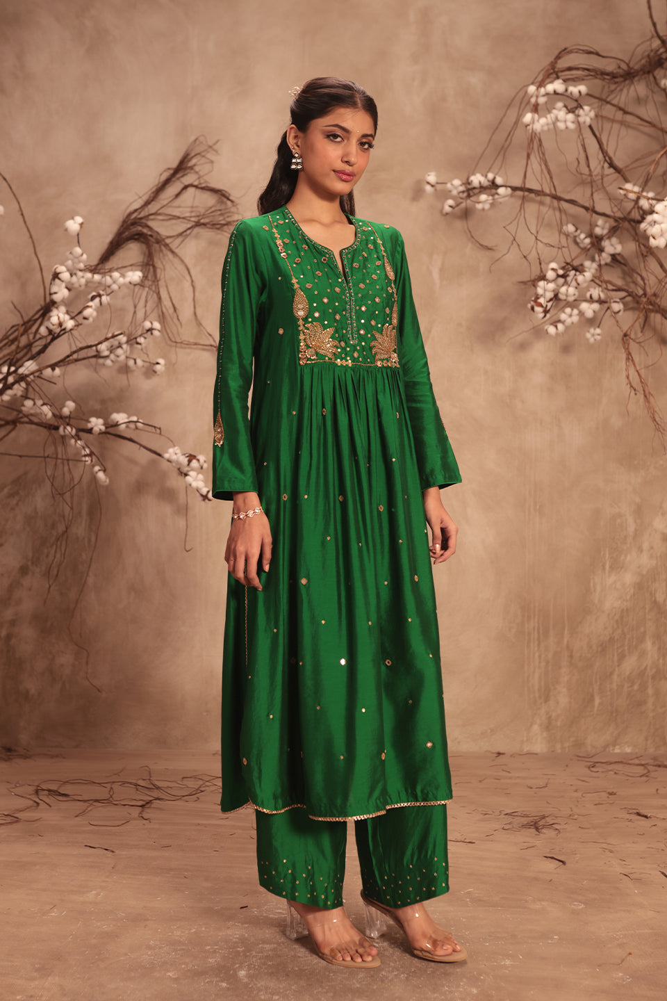 Nazakat Green Frockstyle Kurta Set