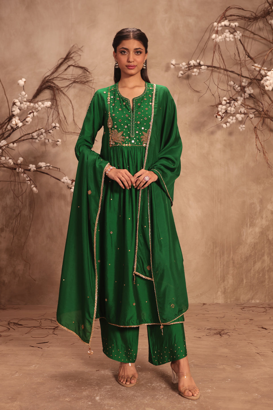 Nazakat Green Frockstyle Kurta Set