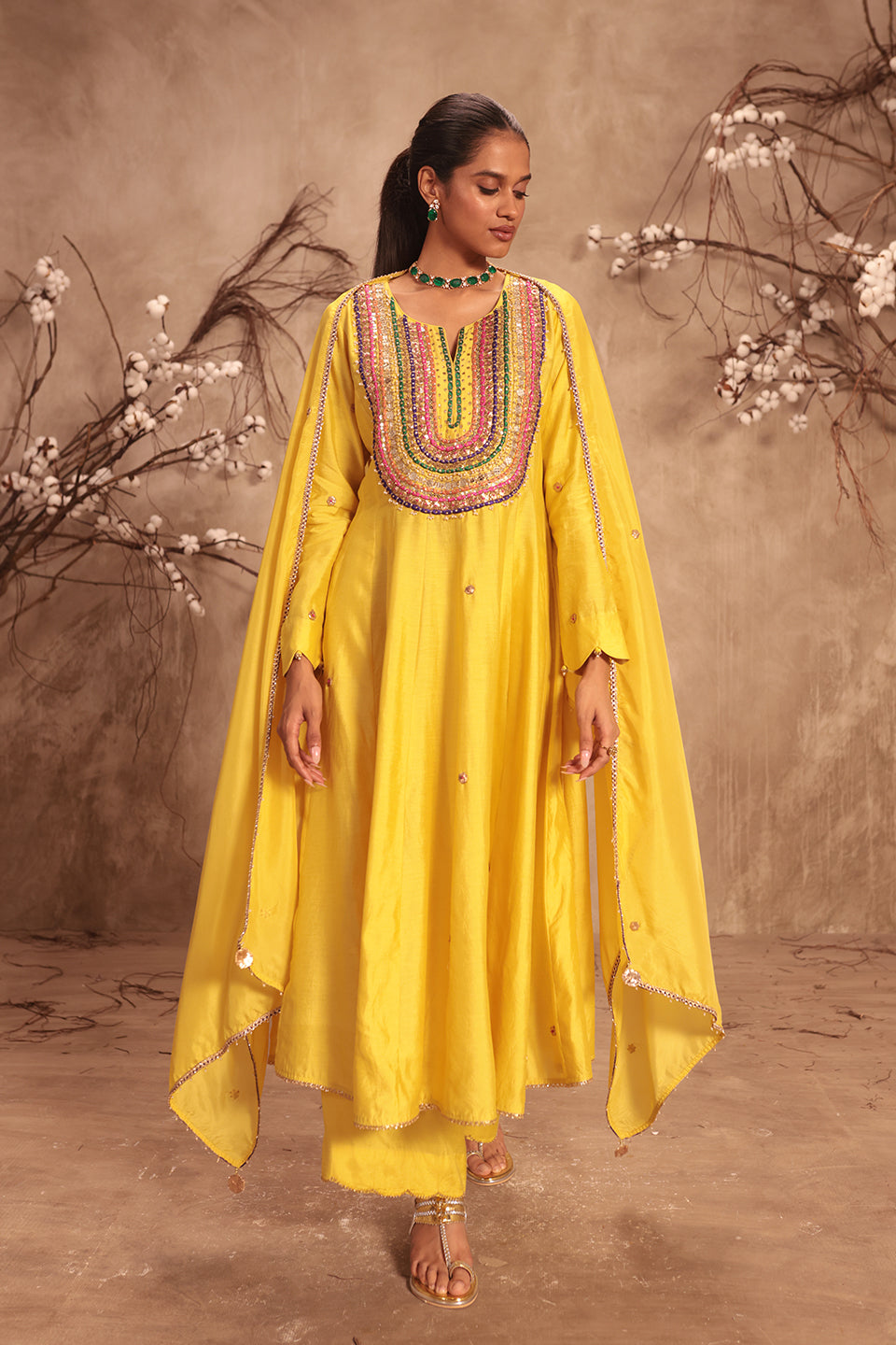 Nazakat Yellow Kalidaar Set