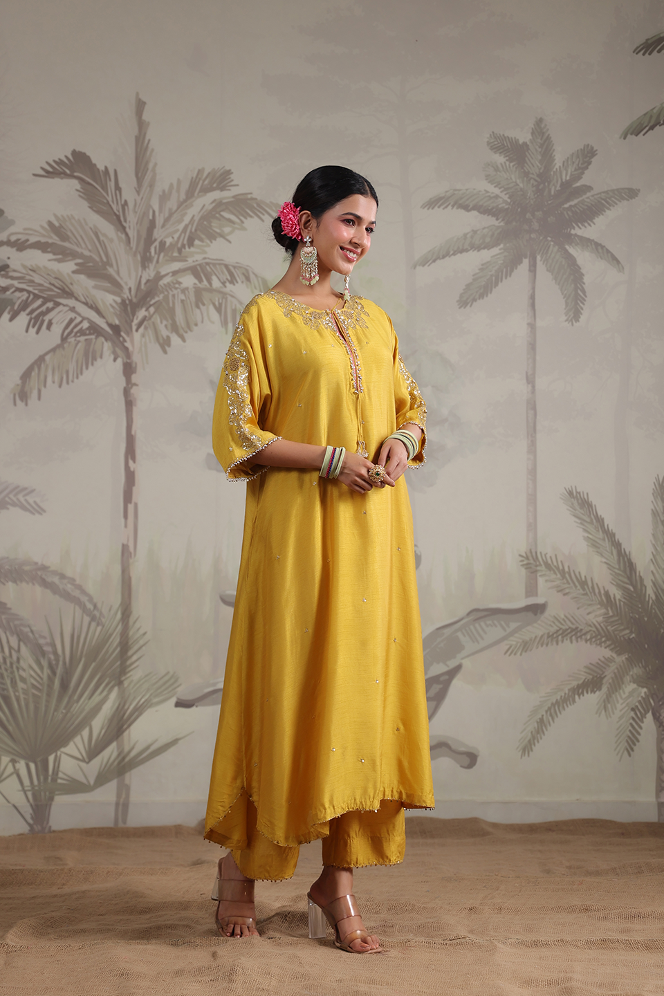Roselyn Shoulder Embroidered Kurta Set