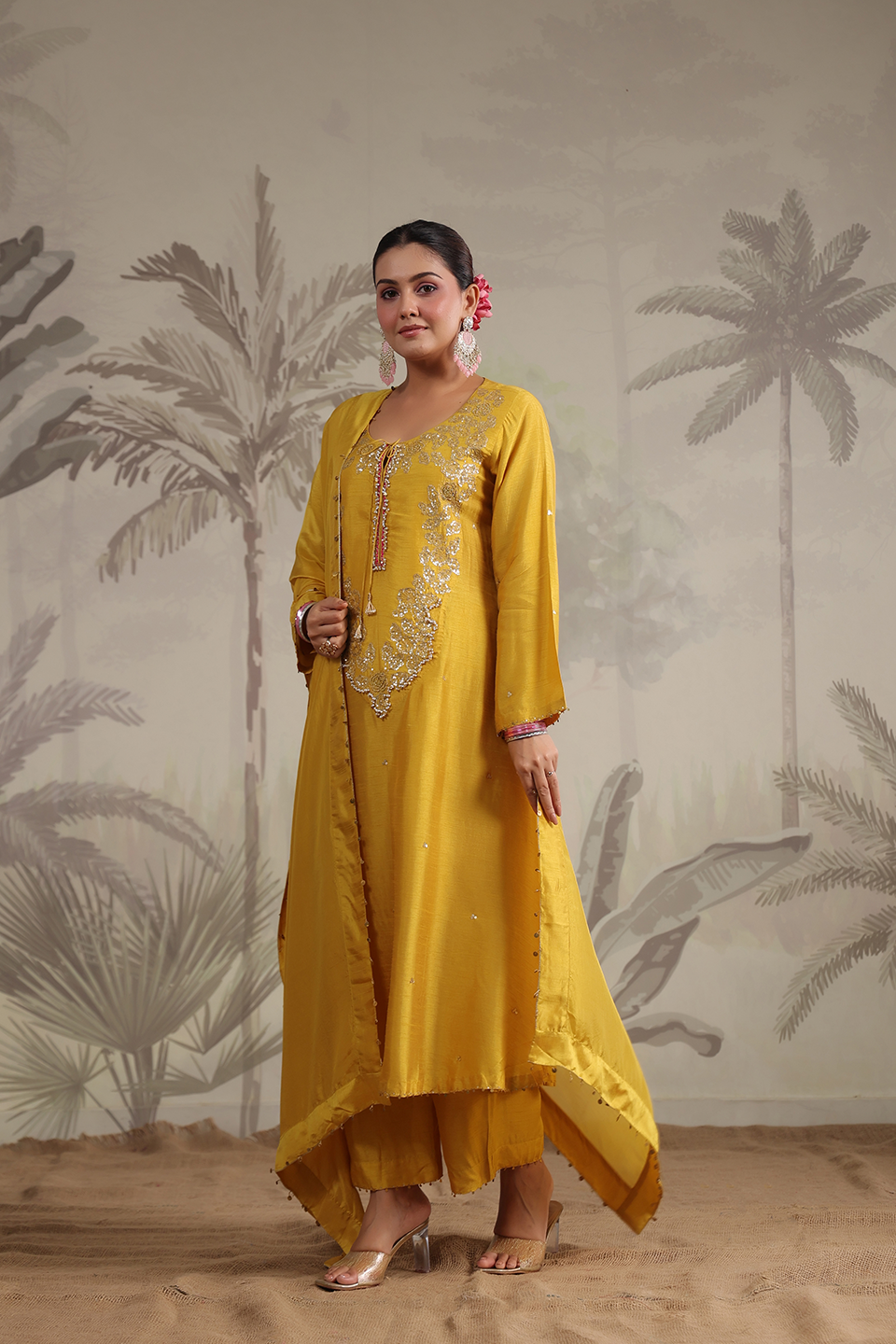 Roselyn Neck Embroidered Kurta Set