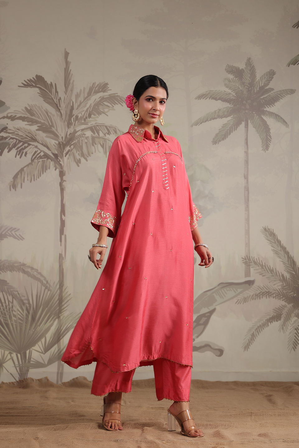 Roselyn Collar Embroidered Kurta Set