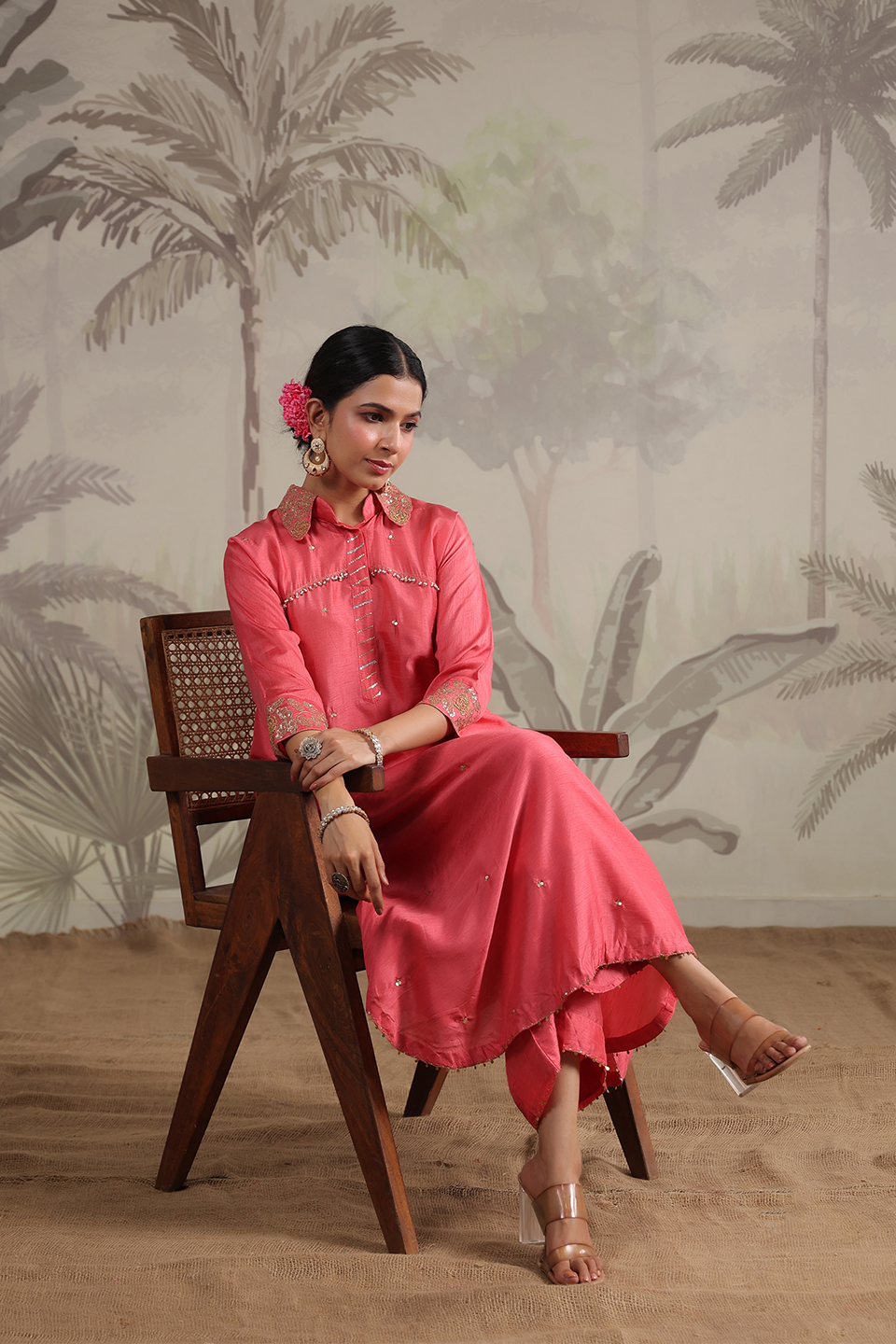 Roselyn Collar Embroidered Kurta Set