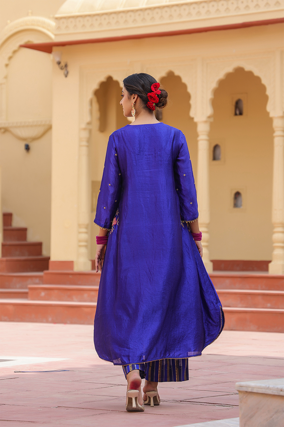 Cheent Embroidered Long Yoke Pocket Style Kurta Set