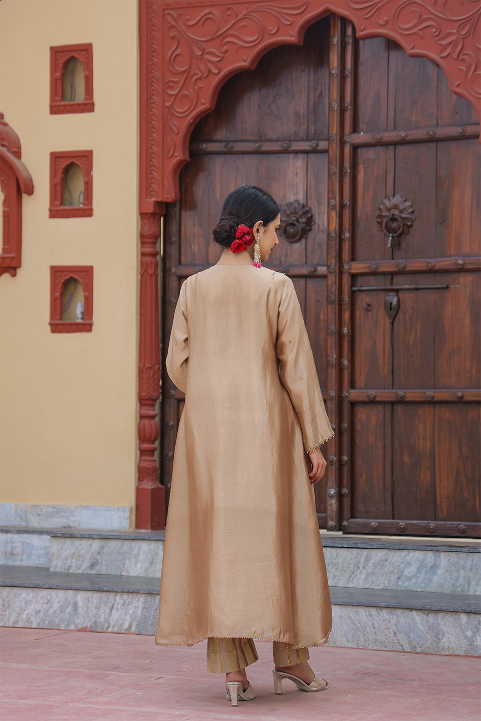 Cheent Embroidered Long Yoke Style Kurta Set