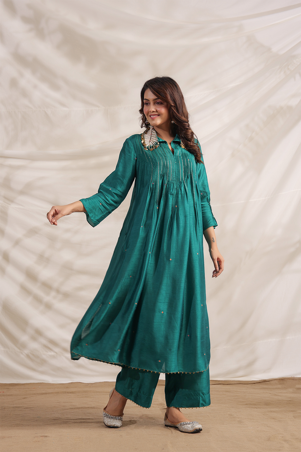 Pankh Pintuck Embroidered Kurta Set
