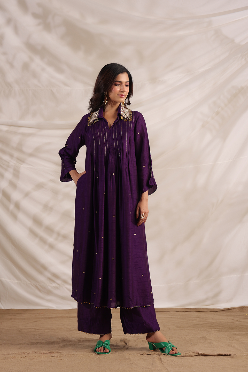 Pankh Pintuck Embroidered Kurta Set