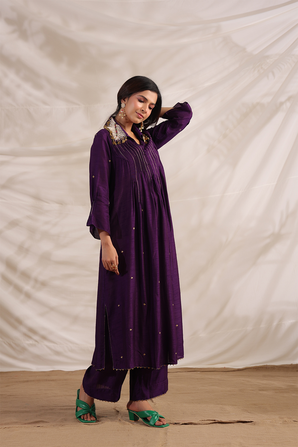Pankh Pintuck Embroidered Kurta Set
