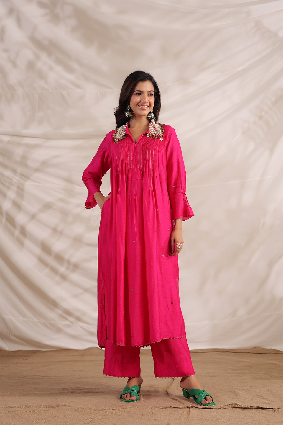 Pankh Pintuck Embroidered Kurta Set