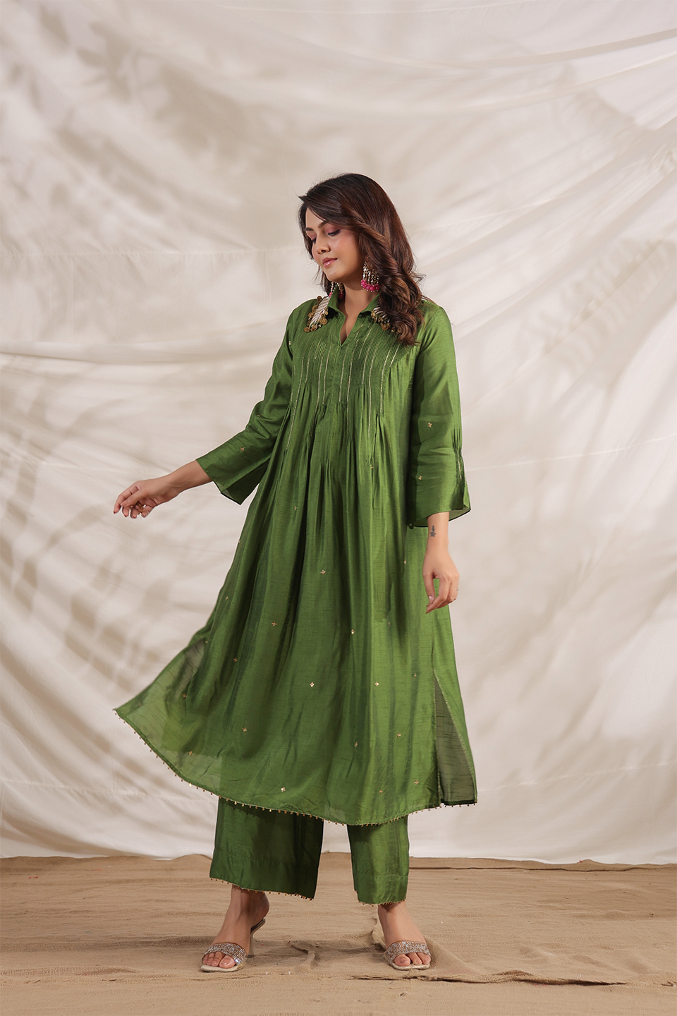 Pankh Pintuck Embroidered Kurta Set