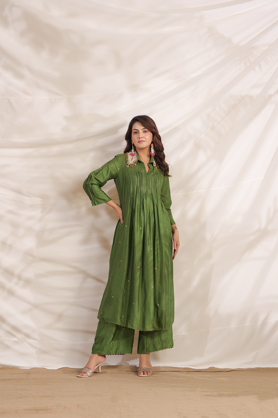 Pankh Pintuck Embroidered Kurta Set