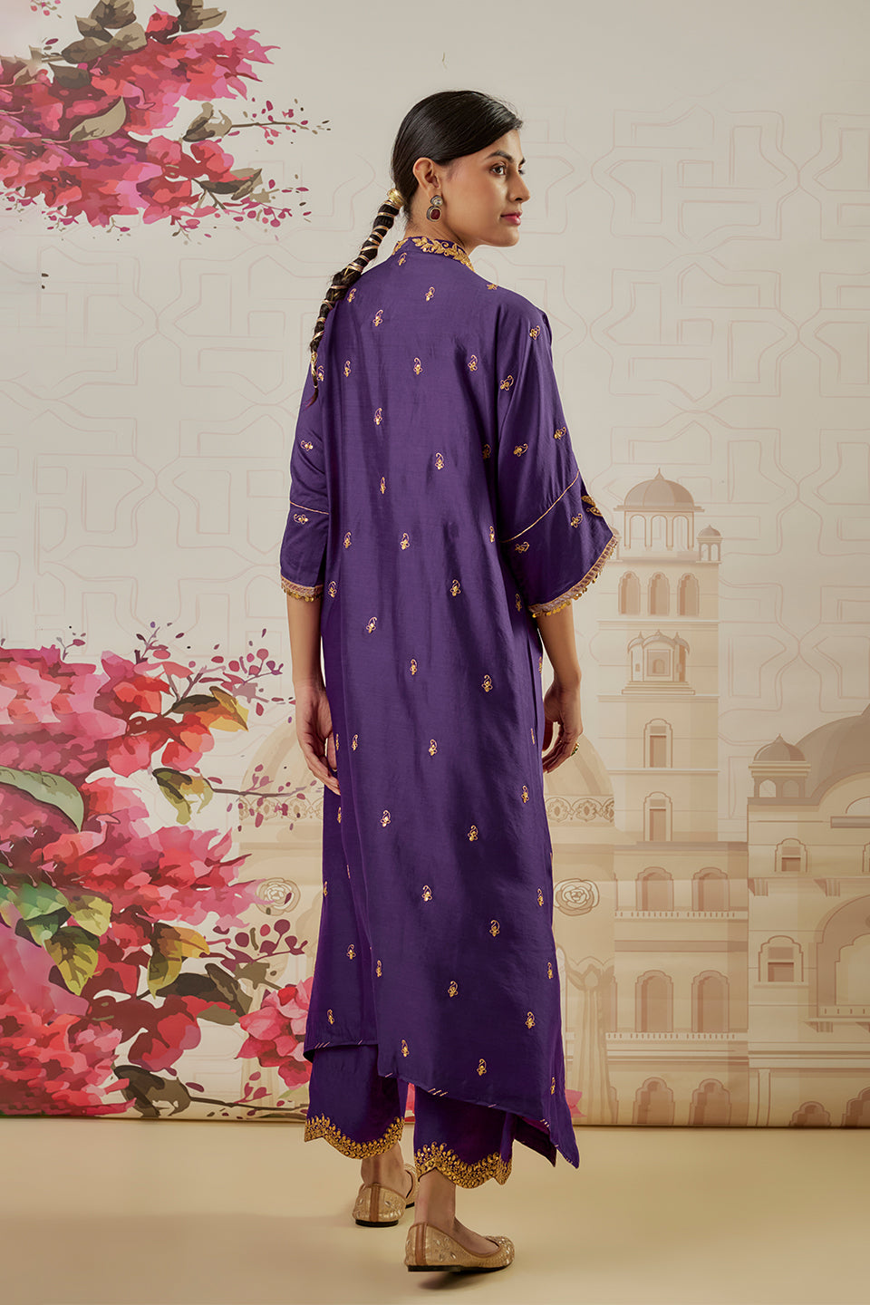 Riwayat Purple Kaftan Set