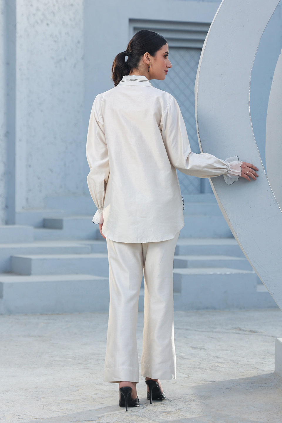 Ivory Applique Rose Shirt