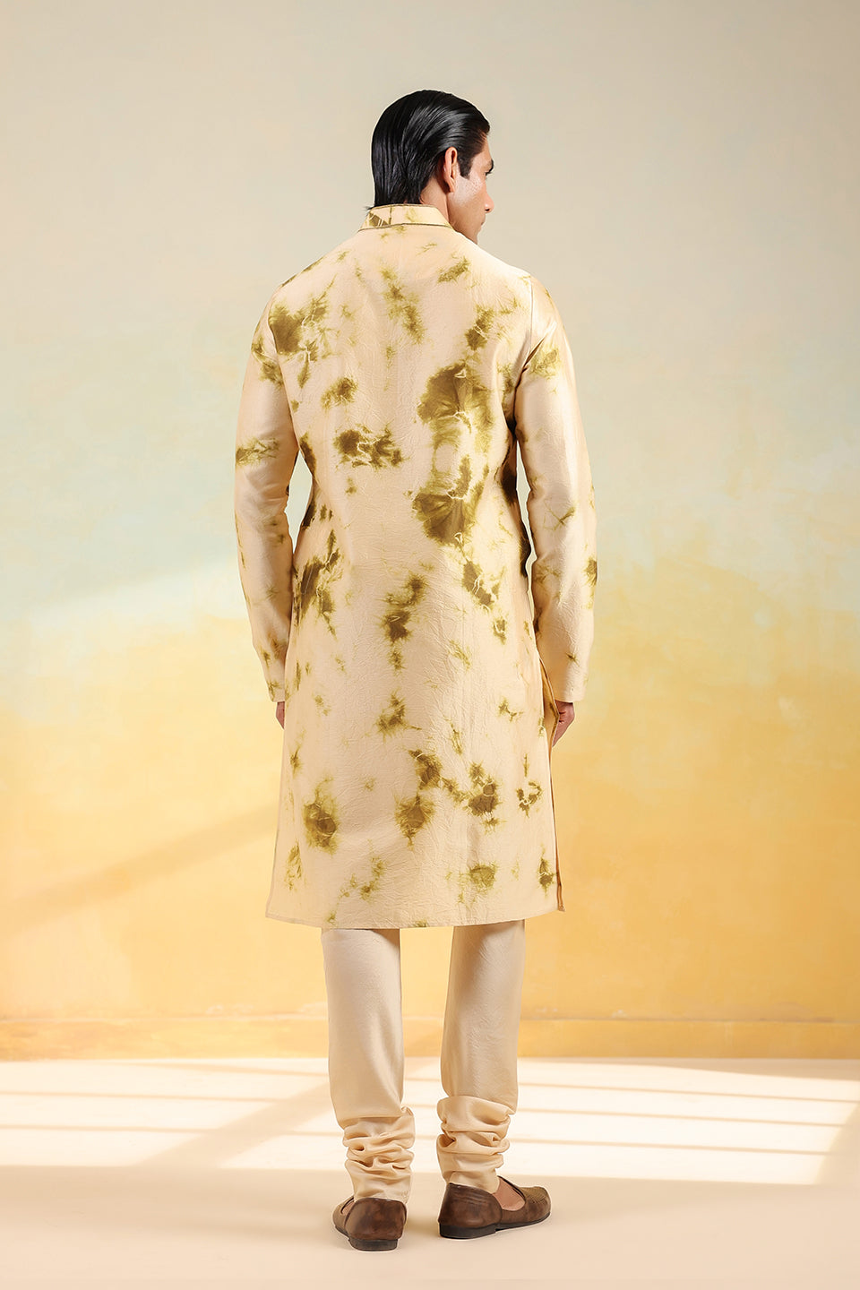 Olive Green Shibori Kurta Set