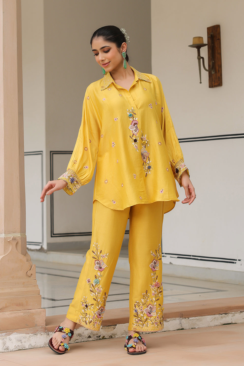 Gulzar Yellow Collar Co-ord Set