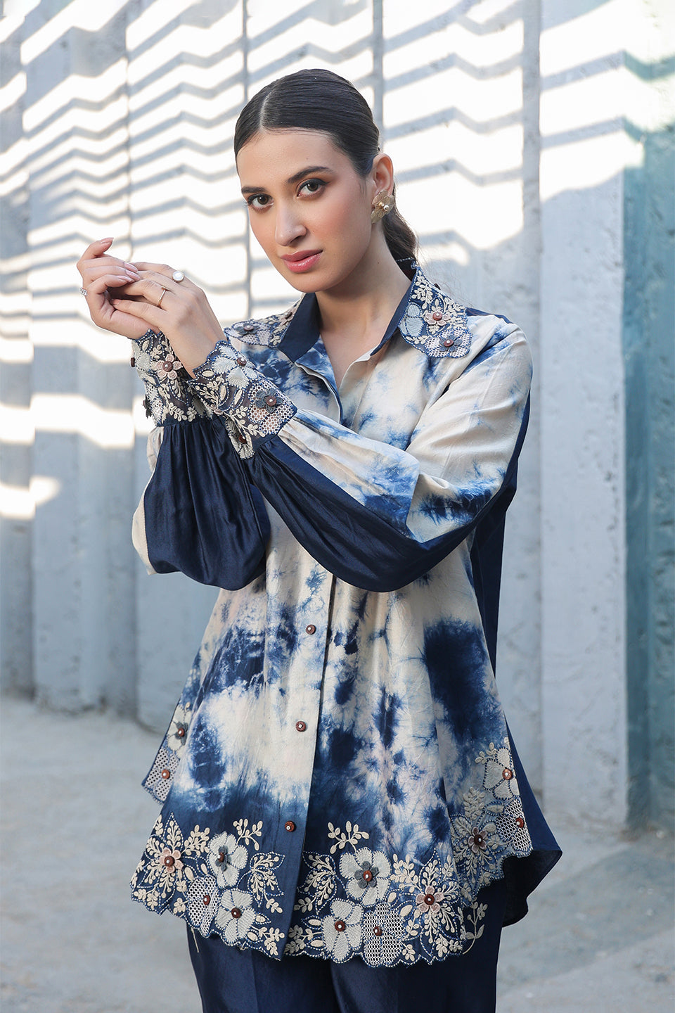 Blue Gulshan Shibori Co-ord Set