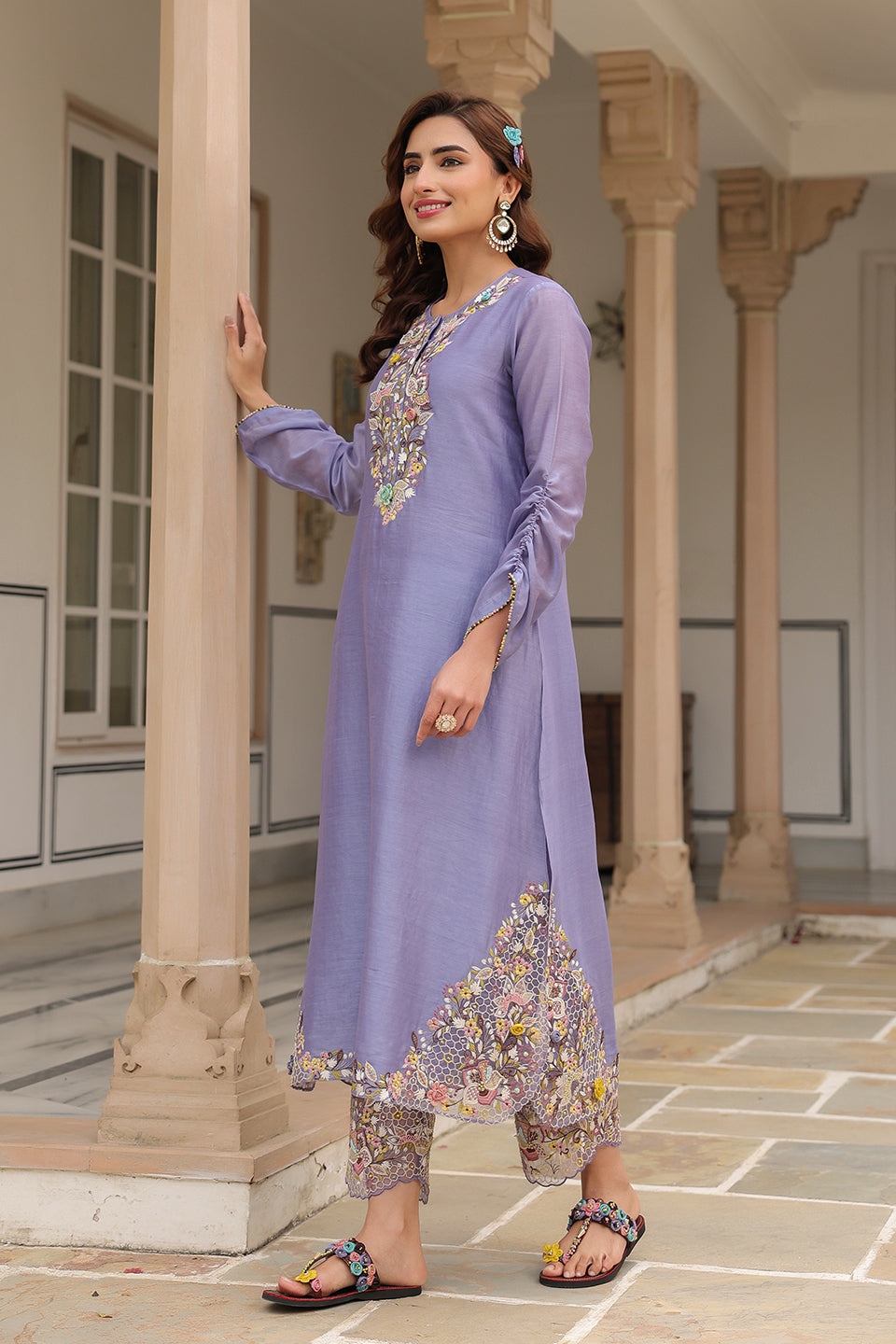 Gulzar Lilac Farshi Kurta Set