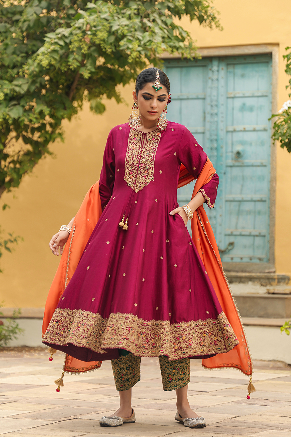 Bird Embroidered Kalidar