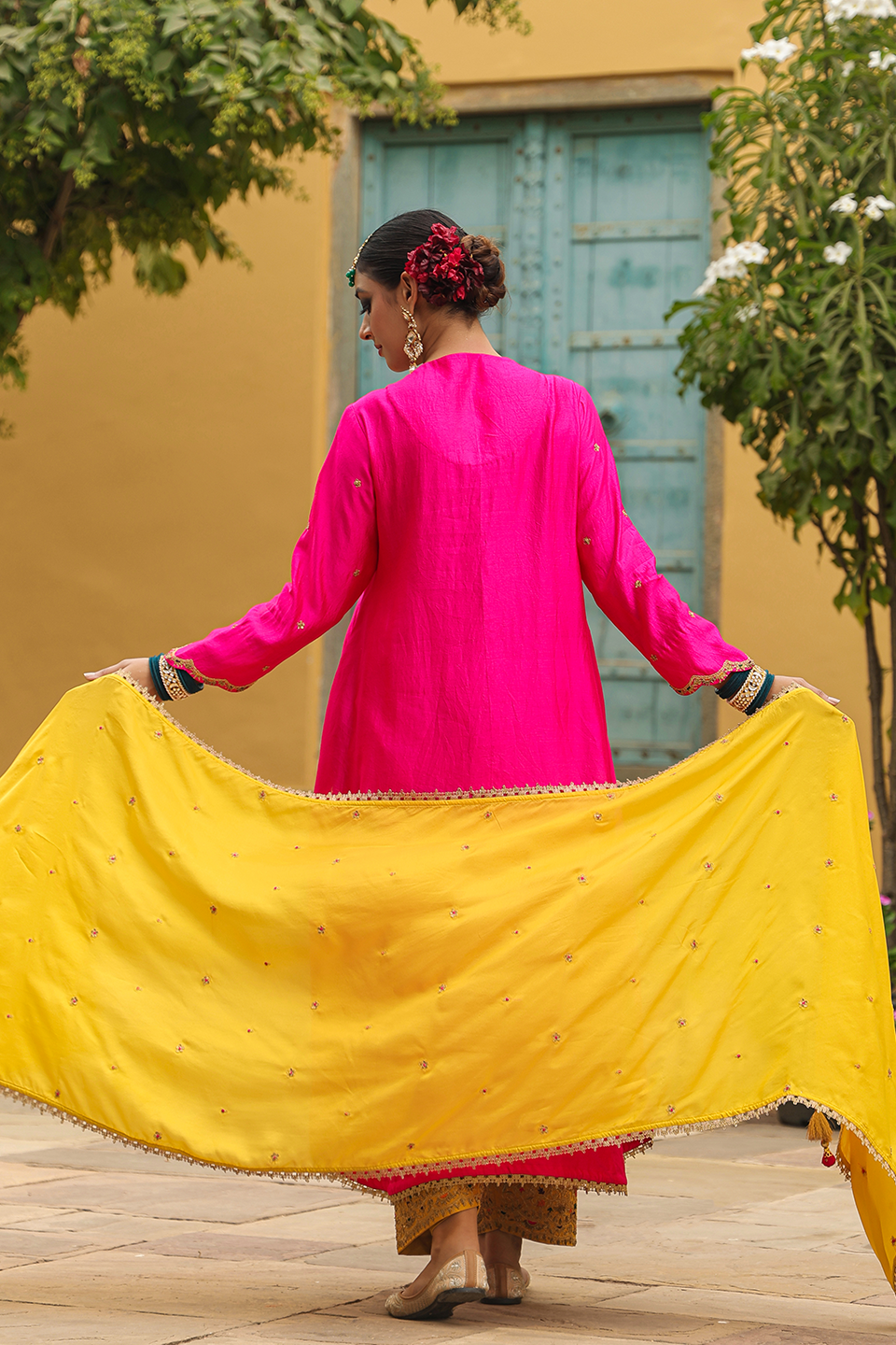 Bird Embroidered Long Kurta