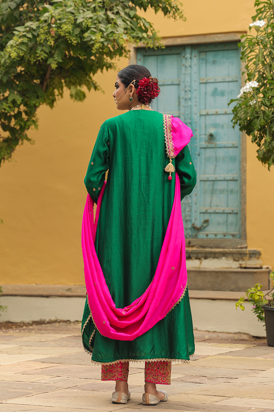 Bird Embroidered Long Kurta