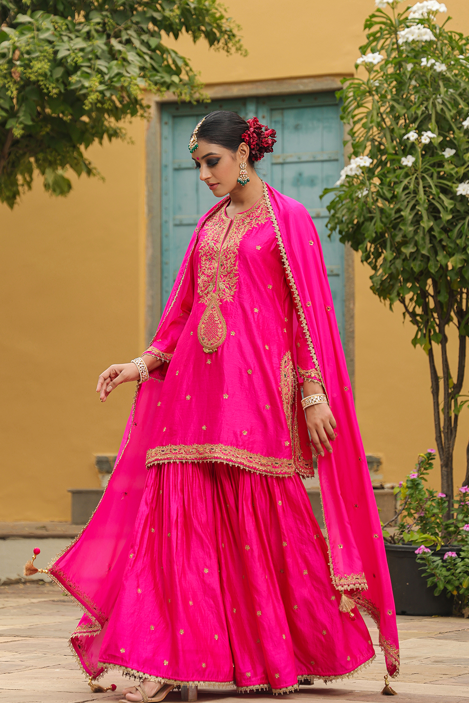 Bird Embroidered Sharara Light
