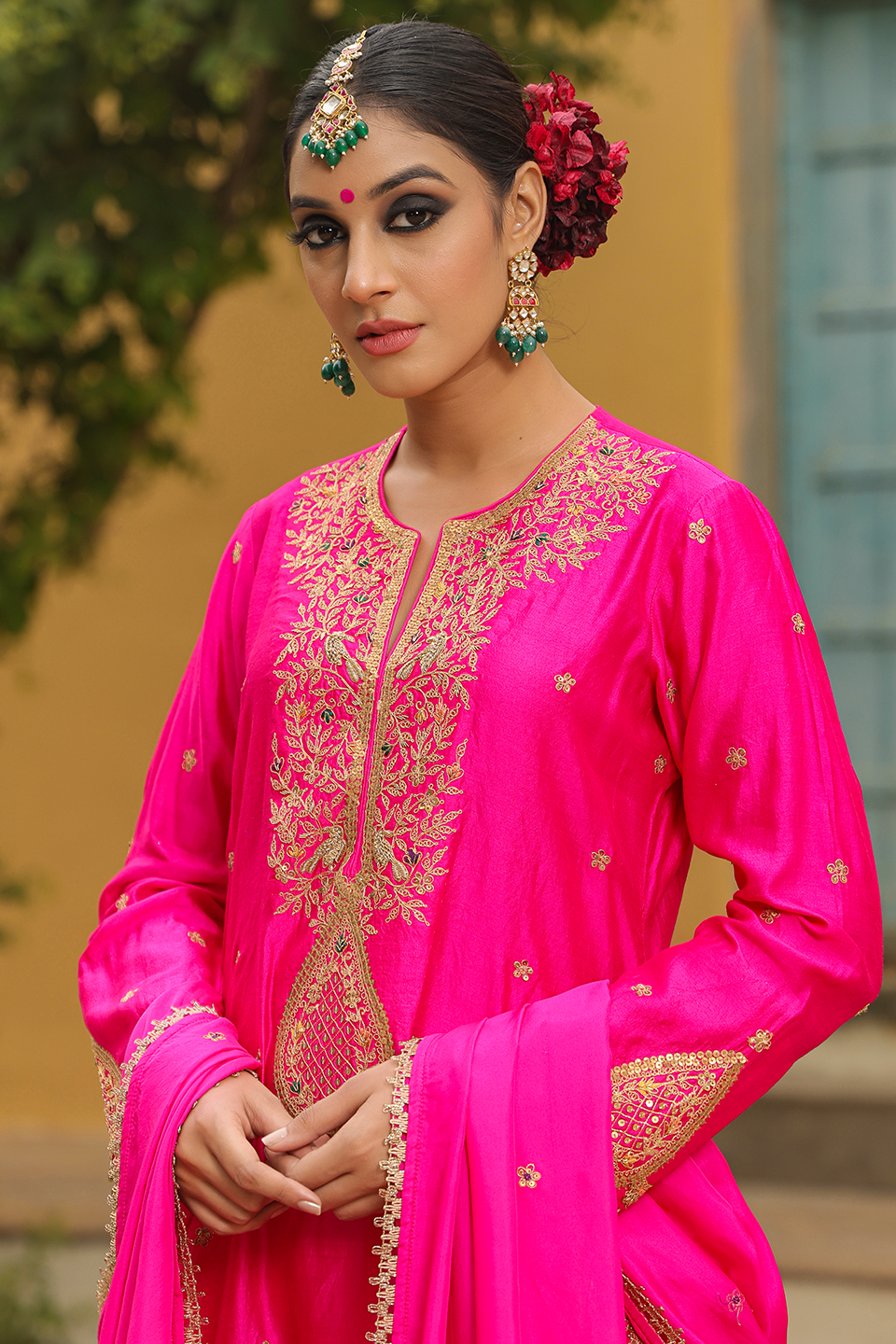 Bird Embroidered Sharara Light