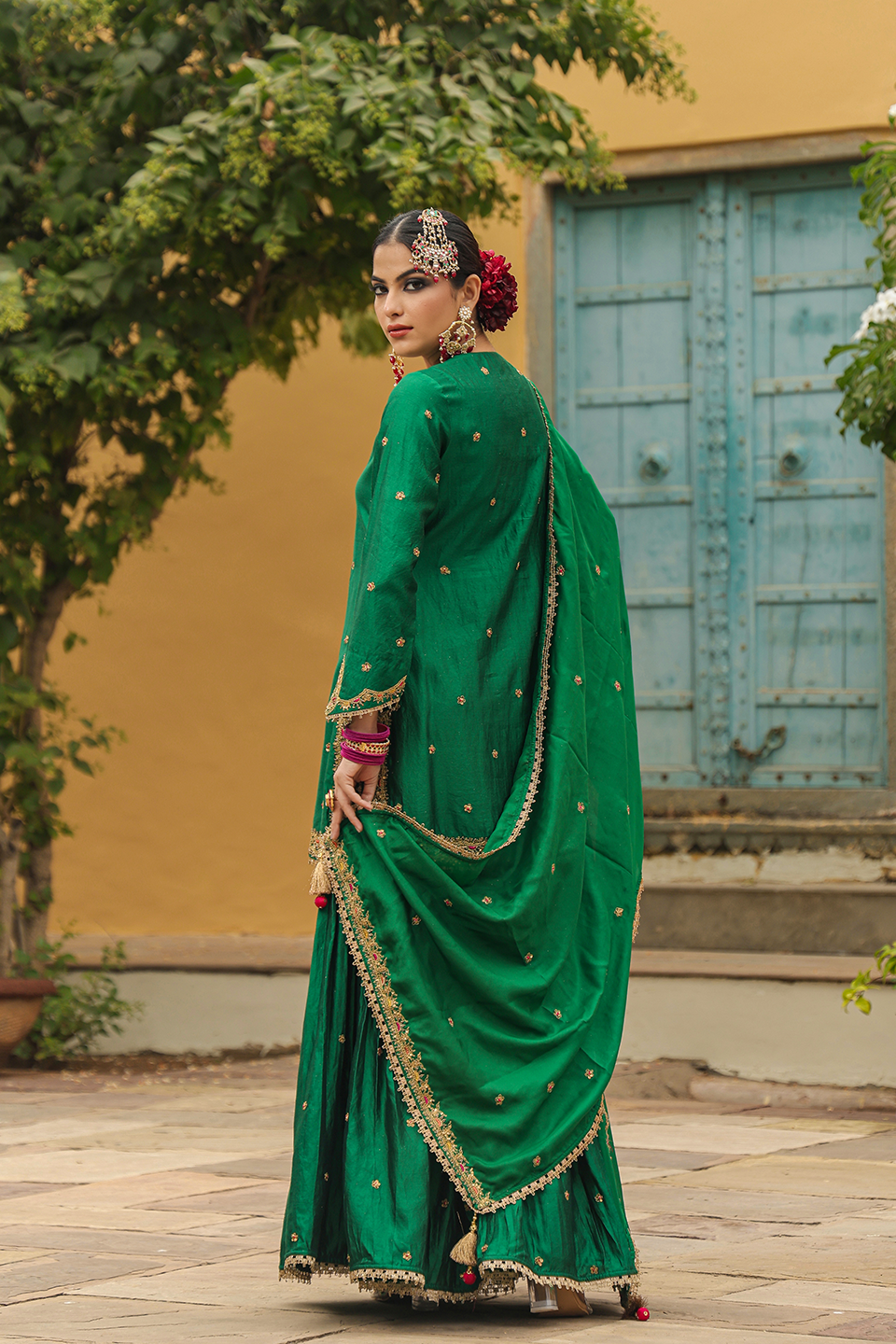 Bird Embroidered Sharara Light