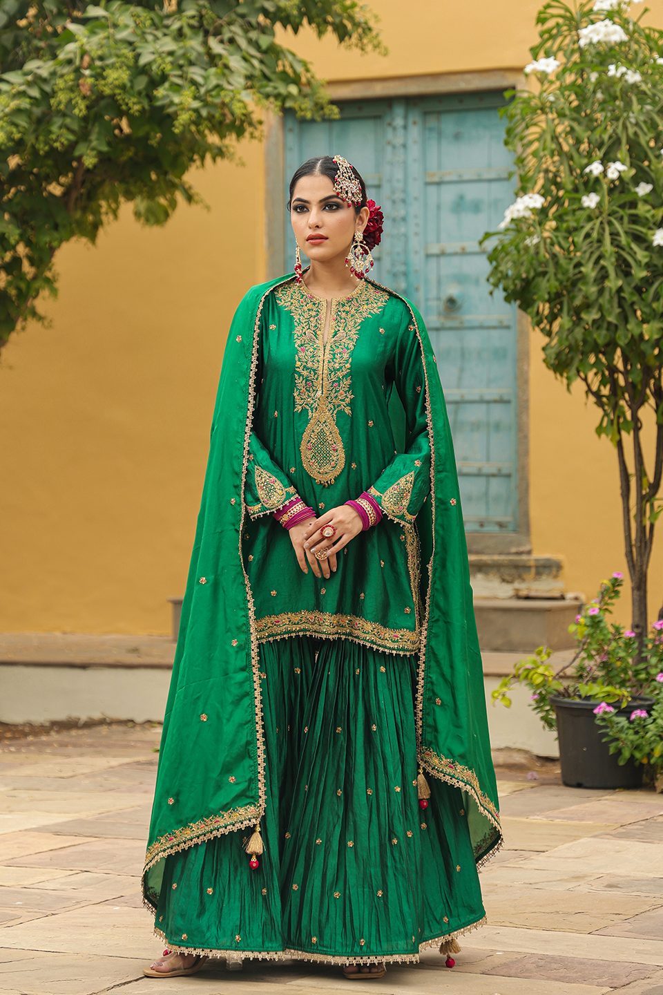 Bird Embroidered Sharara Light
