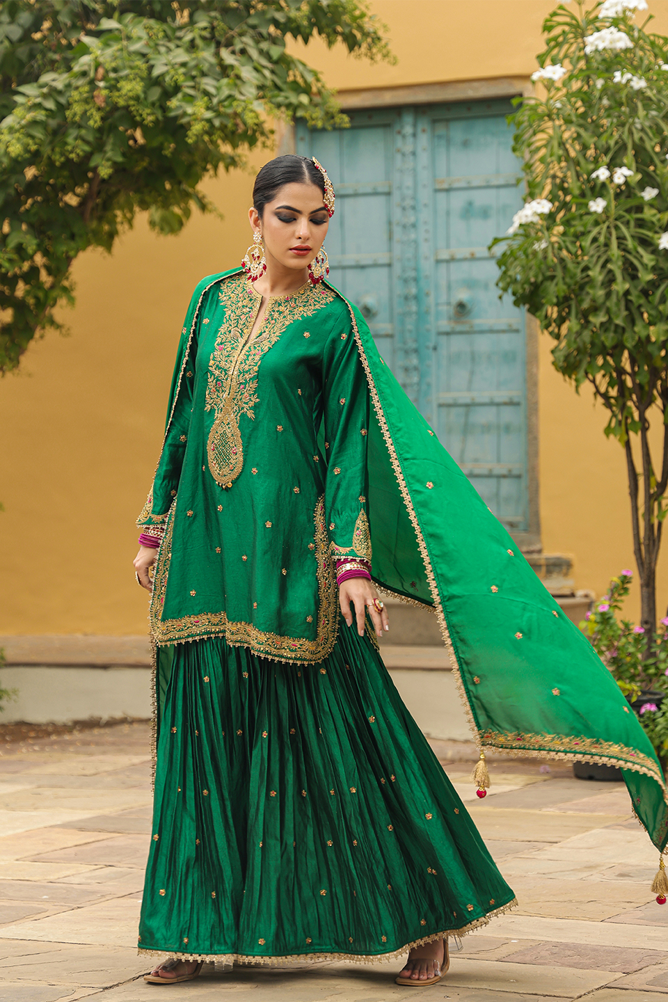 Bird Embroidered Sharara Light