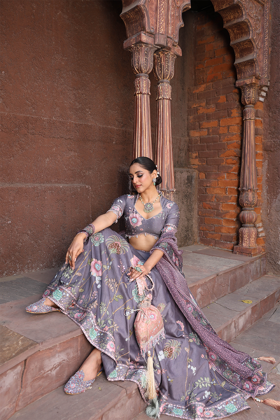 Mughal Jutti Cutwork Purple