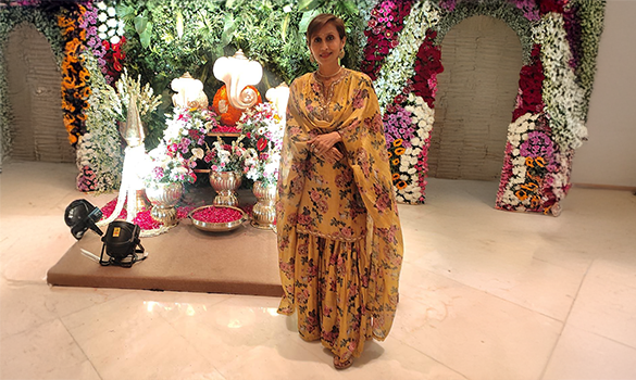 Yellow Vintage Floral Rose Print Sharara