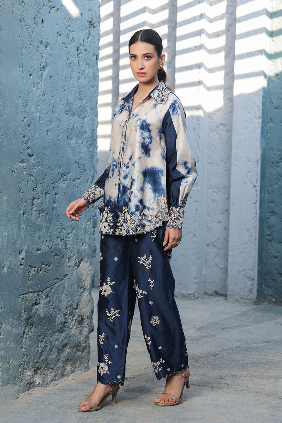 Blue Gulshan Shibori Co-ord Set