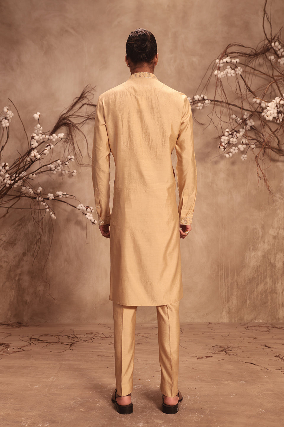 Nazakat Ivory Applique Yoke Kurta Set