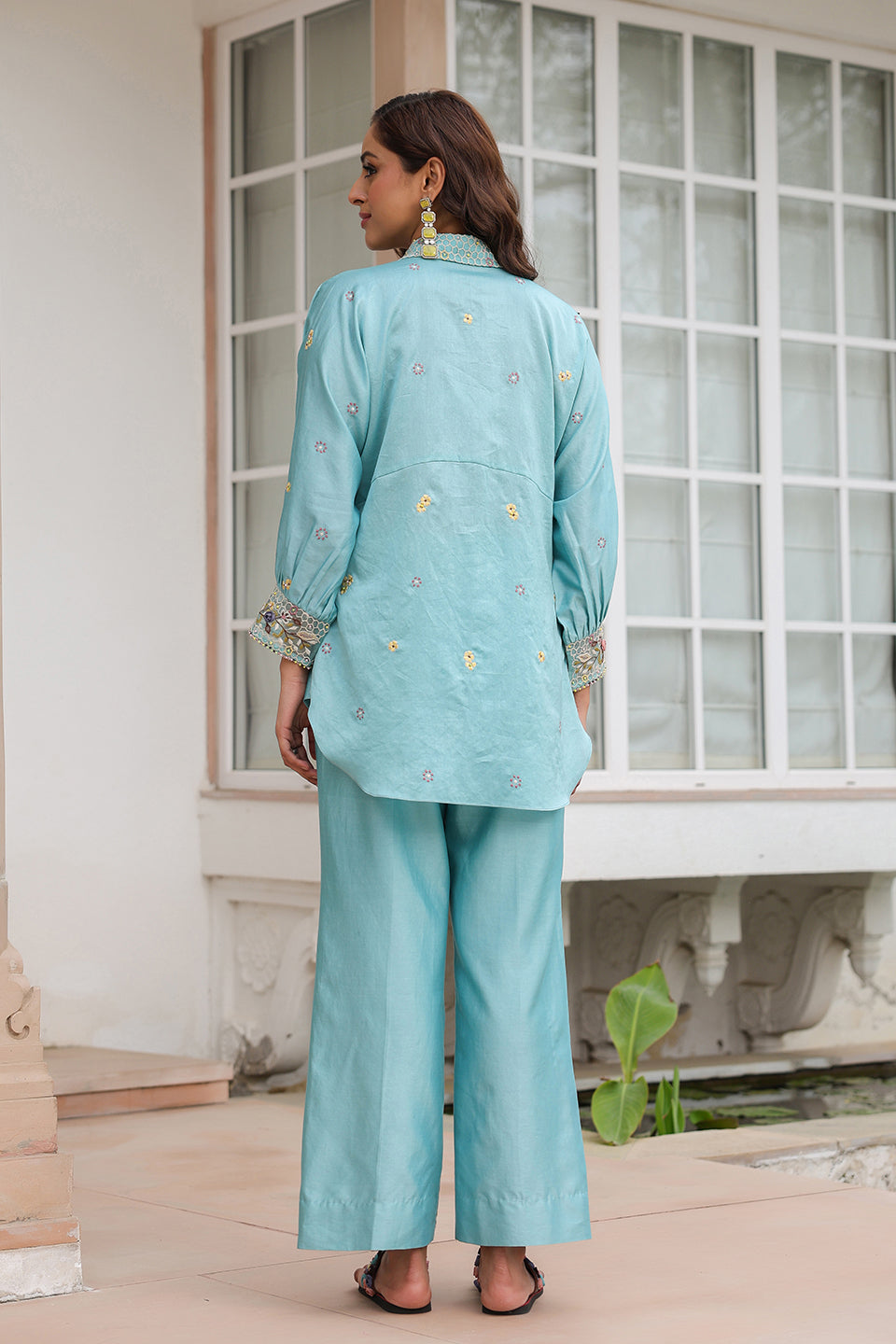 Gulzar Blue Collar Co-ord Set