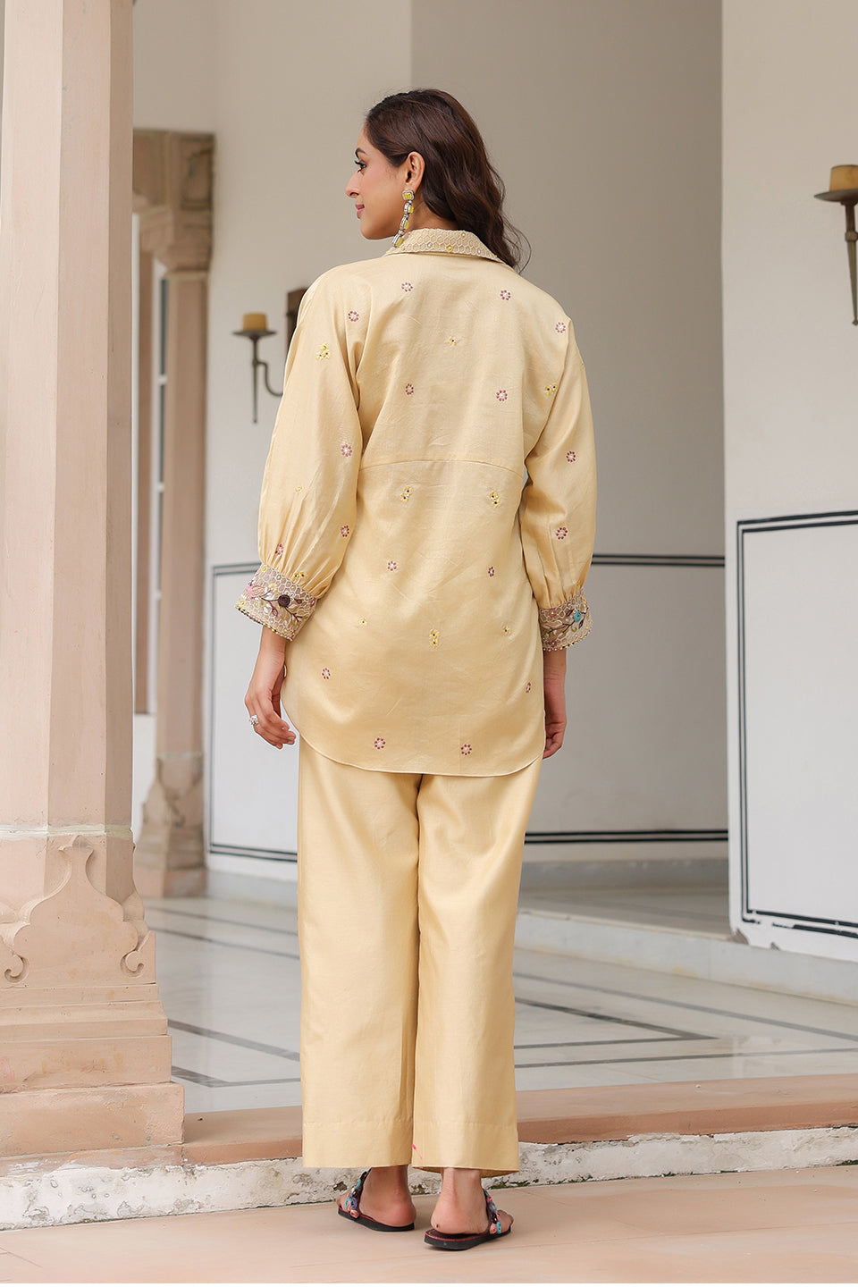 Gulzar Ivory Collar Co-ord Set