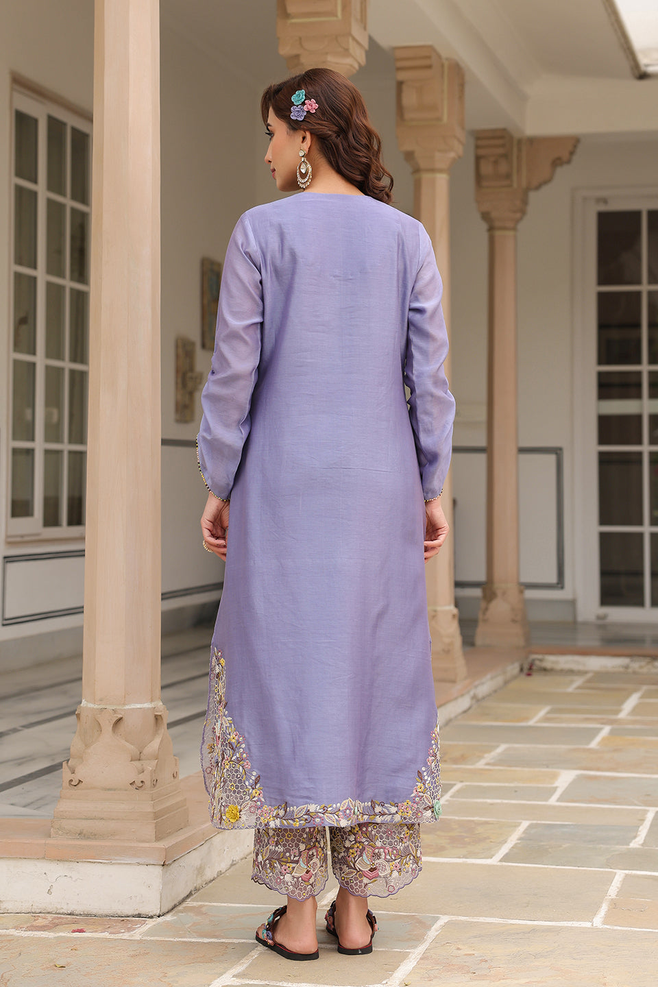 Gulzar Lilac Farshi Kurta Set