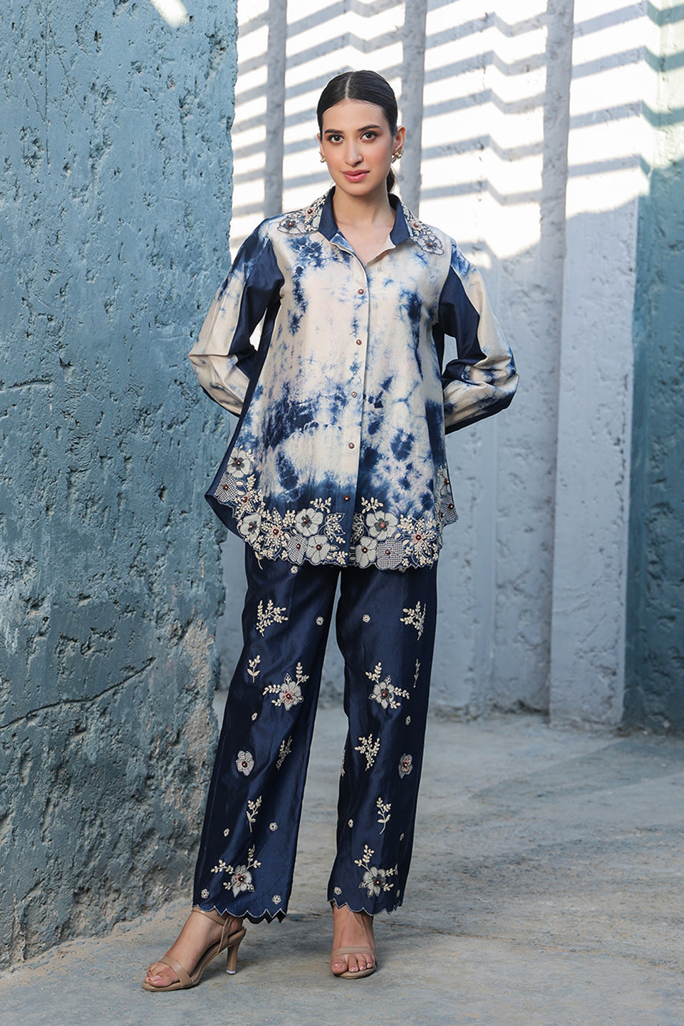 Blue Gulshan Shibori Co-ord Set