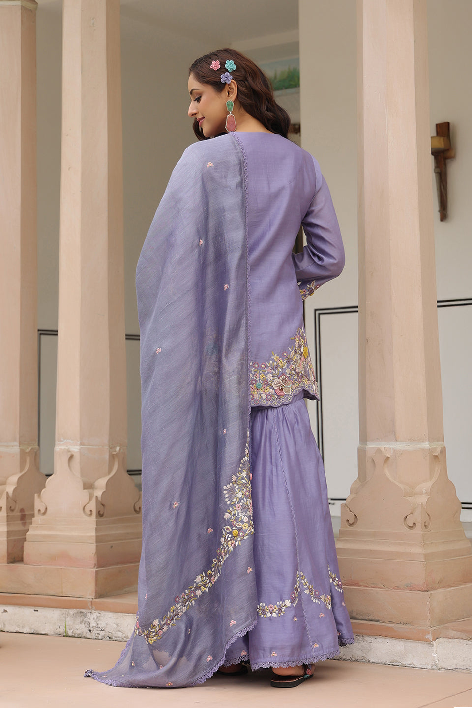 Gulzar Lilac Sharara Set