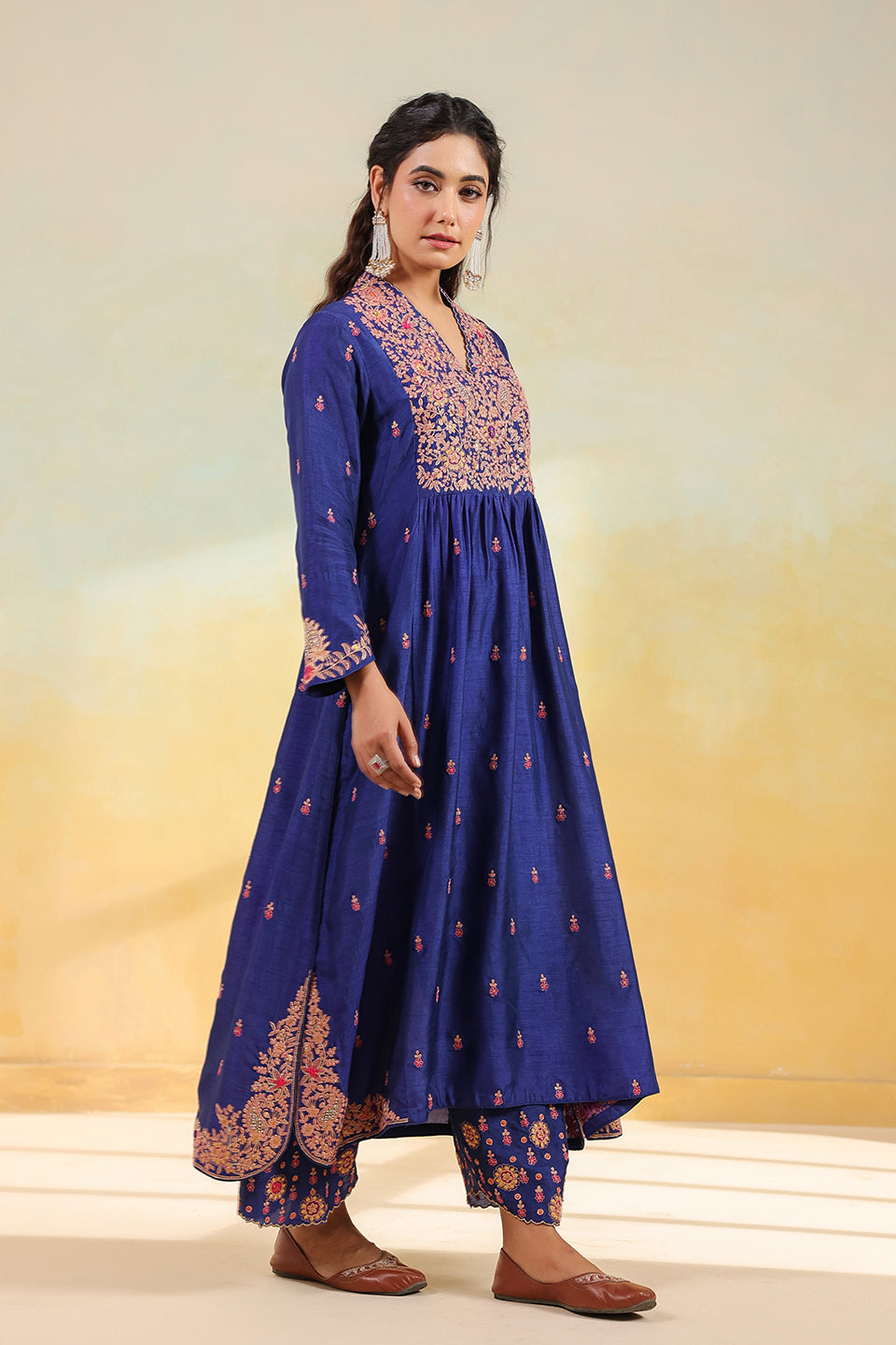Electric Blue Kairi Buta Jaal Frockstyle