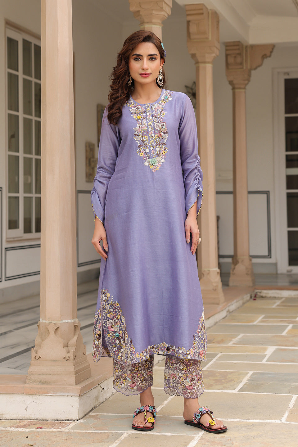 Gulzar Lilac Farshi Kurta Set