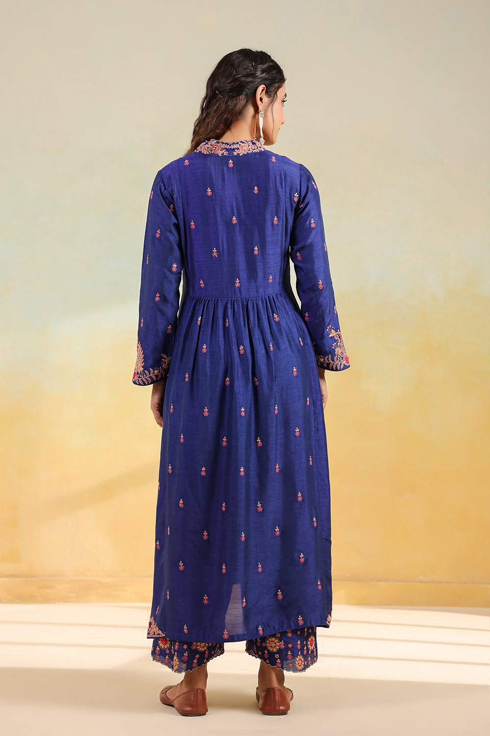 Electric Blue Kairi Buta Jaal Frockstyle