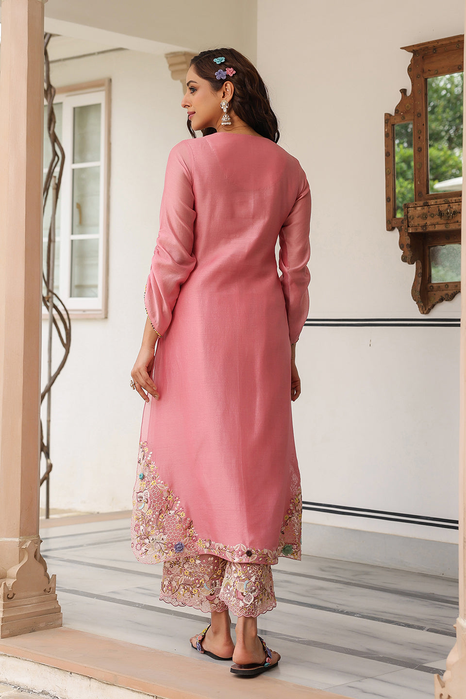 Gulzar Pink Farshi Kurta Set