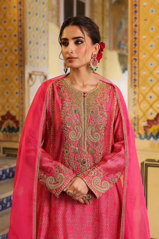 Ahista Pink Printed Pheran Short Kurta Set