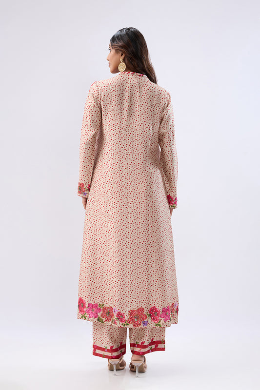 Blossom Ivory Gathered Yoke Kurta Set