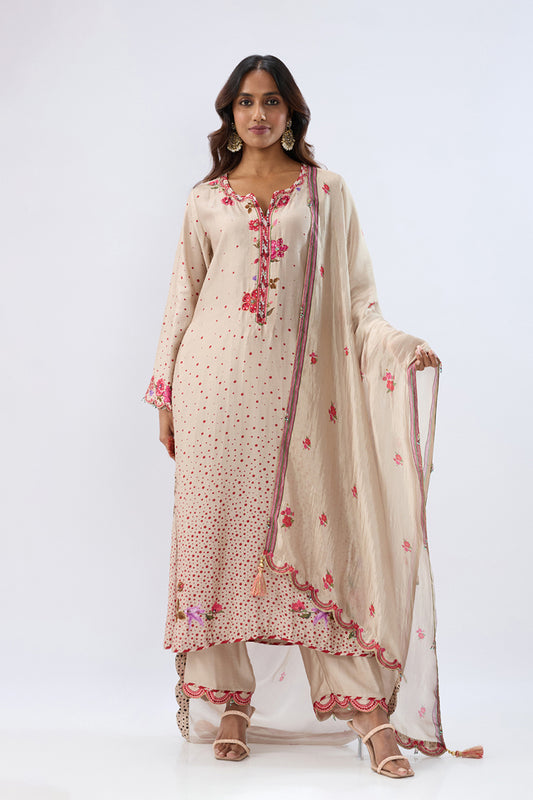 Blossom Ivory Scallop Kurta Set