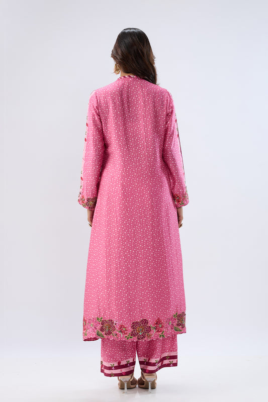 Blossom Pink Gathered Yoke Kurta Set