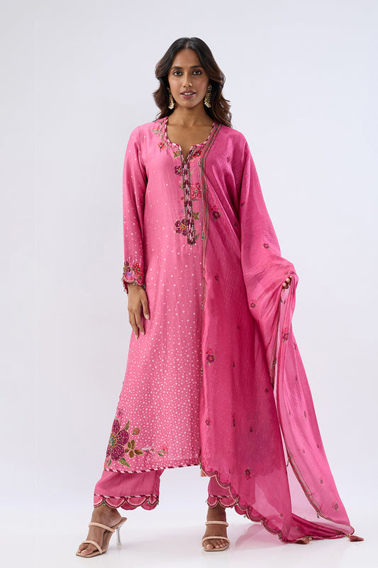 Blossom Pink Scallop Kurta Set